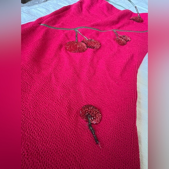 Leslie Amon Tube Mini Dress in Burgundy. - Picture 10 of 16